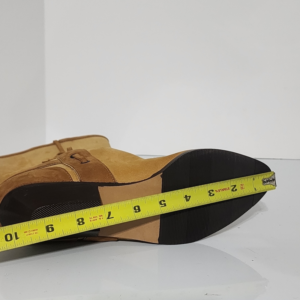 Vintage 80's Maine Woods Leather Boots Tan Low Heel Western DORADO RUN SMALL - Picture 14 of 16